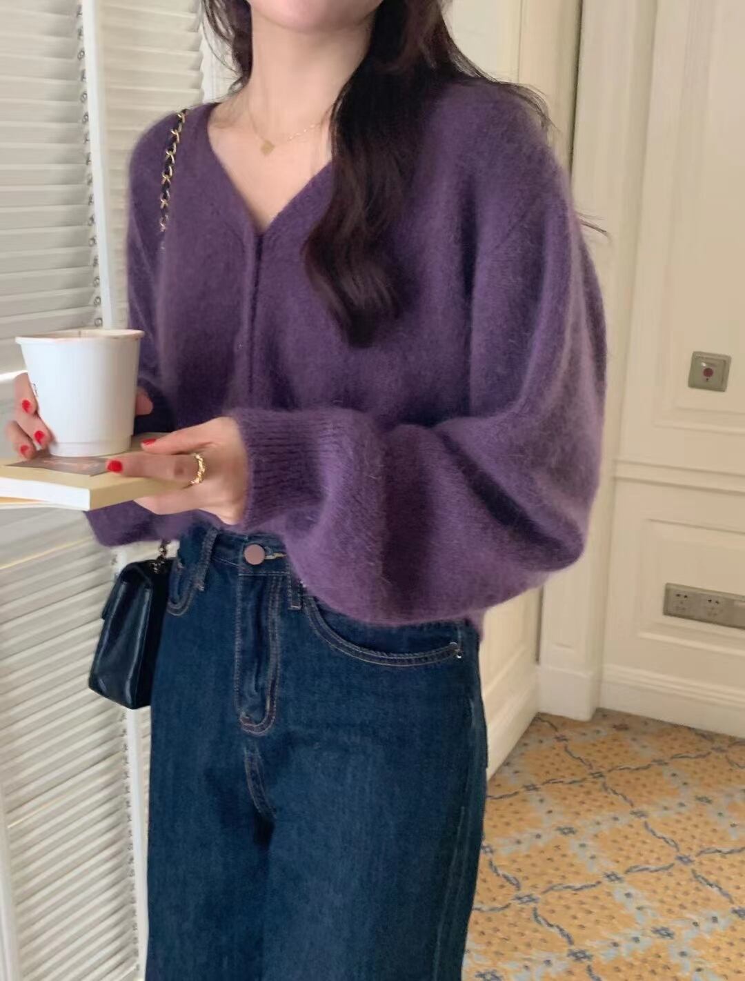 シャギーニットカーデ　AJ2205-508