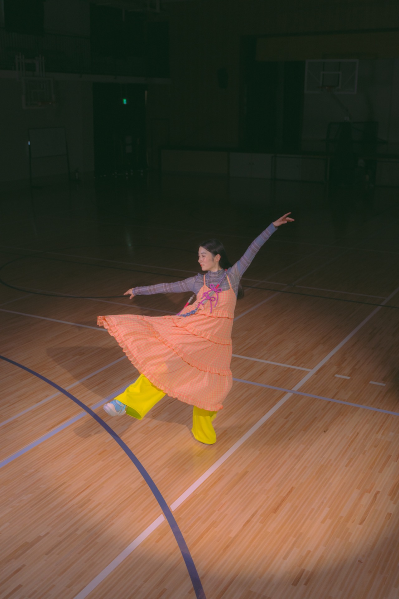 2way big ribbon flower strap Purple Pink