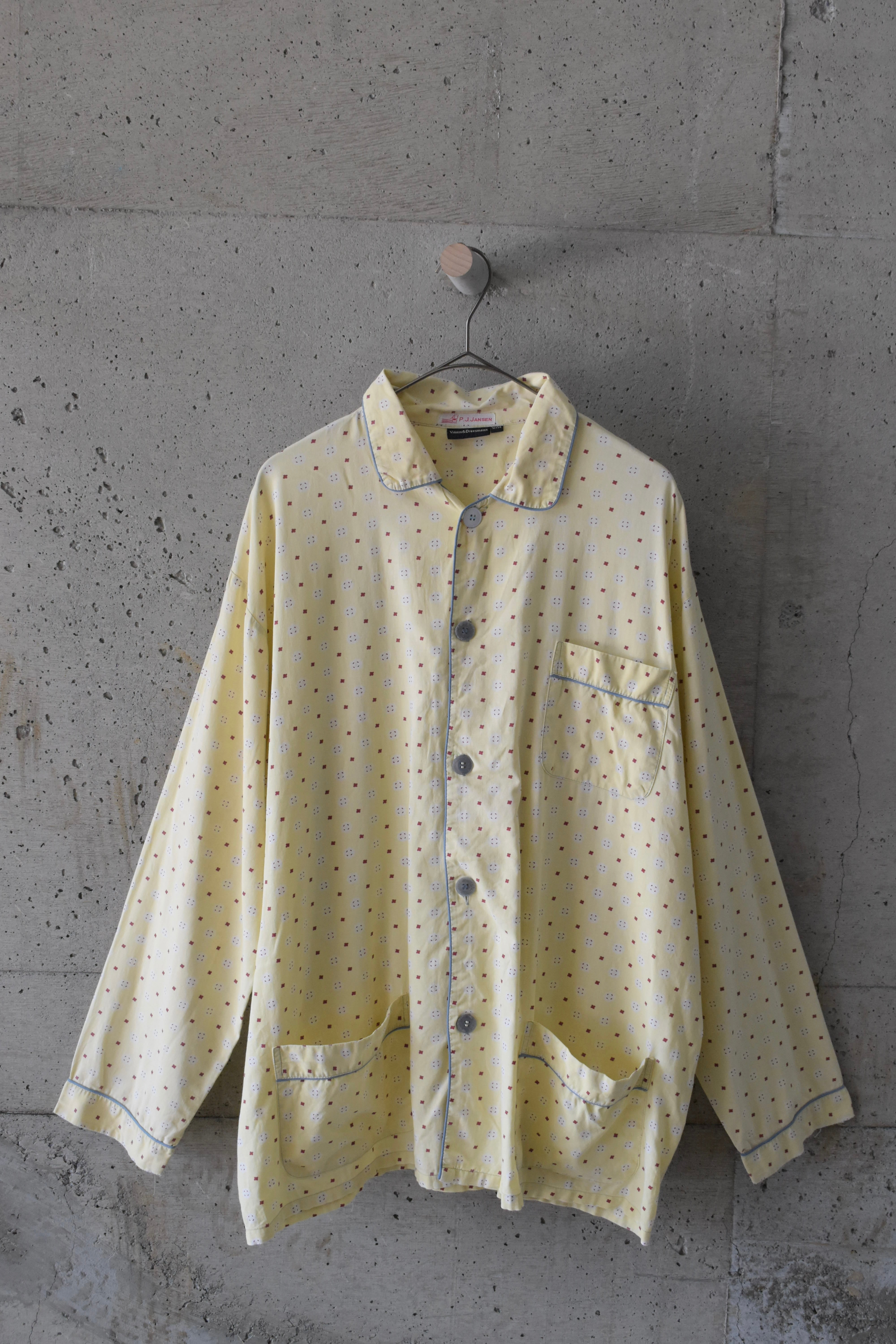 loose yellow pajama shirt