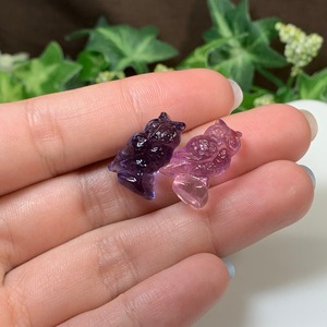 7.可愛いペア･小さいフローライトふくろう