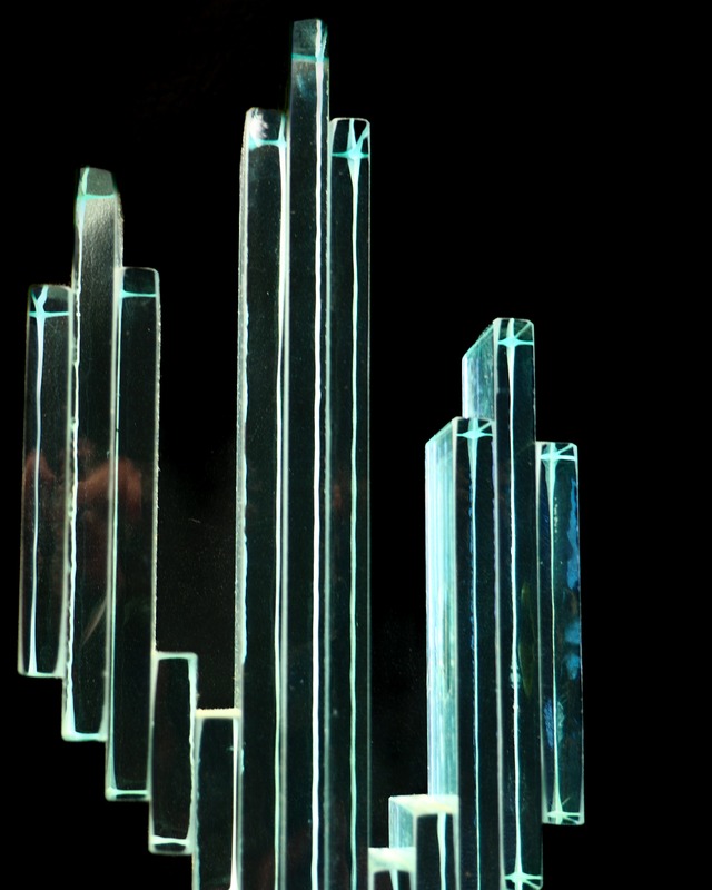 1992 Glass Art Cactus Object Made in USA