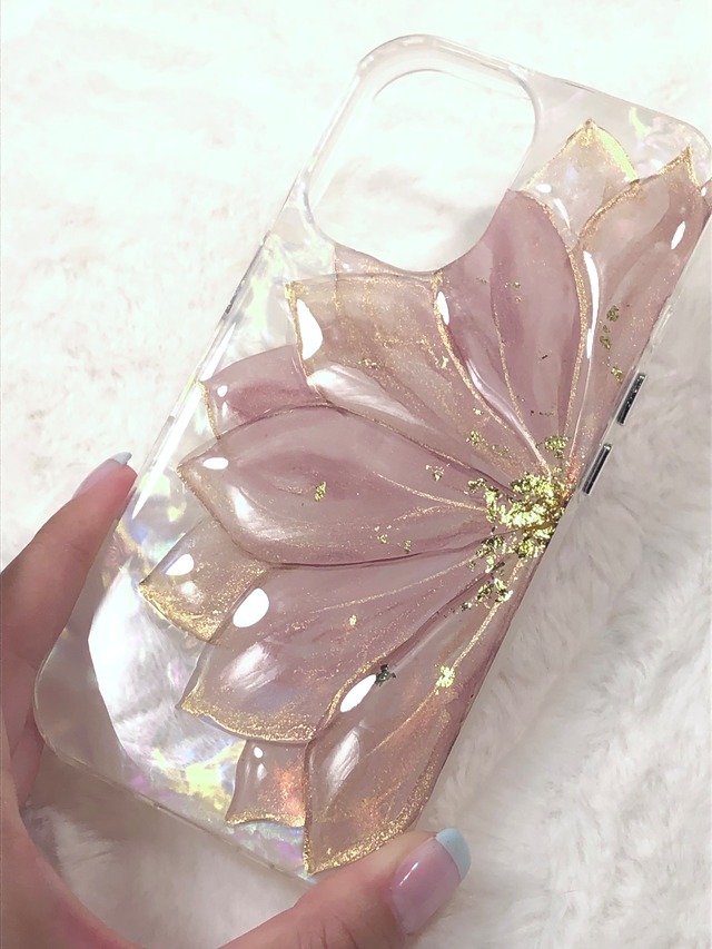 【iPhoneケース】プルルンフラワー【ロゼアンバー】