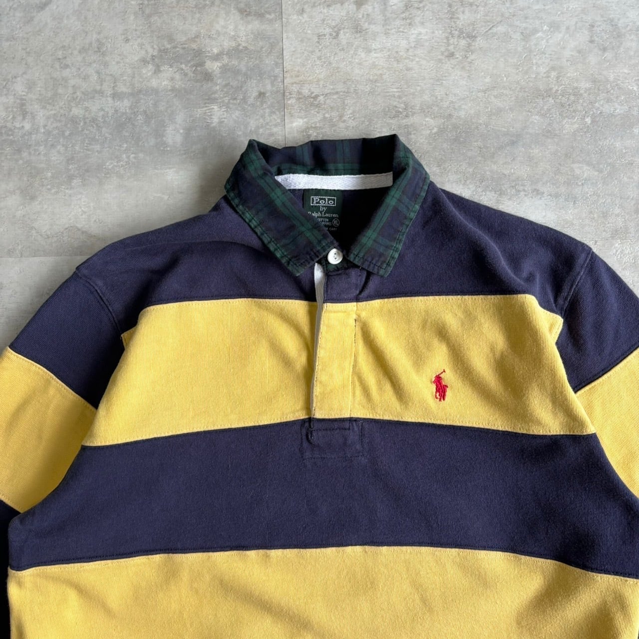 XL》ポロラルフローレン ~90s ラガーシャツ チェック襟 No.1369