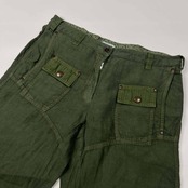 麻100% MARELLA マレーラ リネン ハーフパンツ ショートパンツ カーゴ サイズ 42 /カーキグリーン