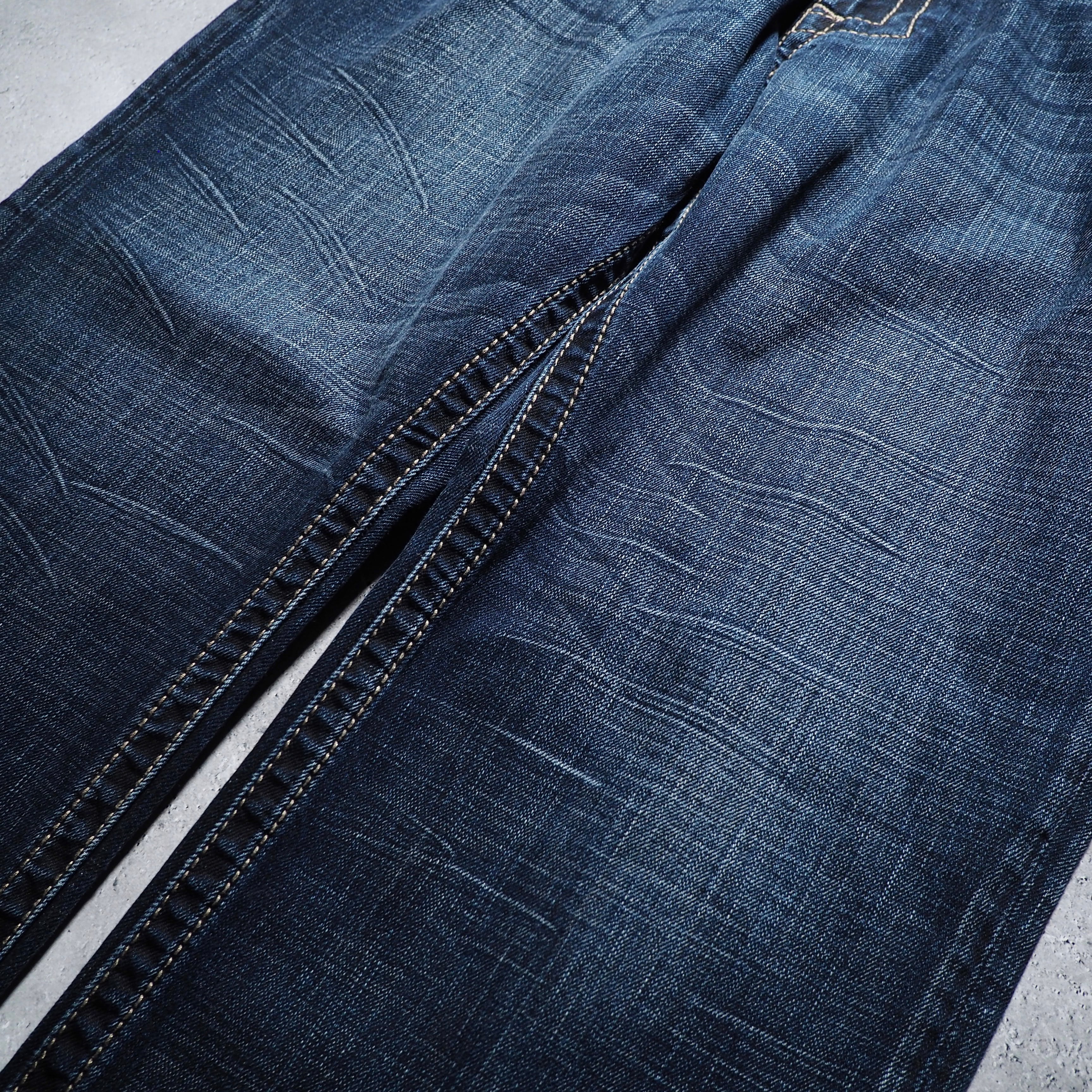 ” Express Jeans ” Street culture Big logo Embossed vintage Indigo Denim pants