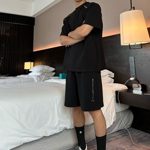 ジッパーTシャツ＆ショートパンツセットアップ（上下セット売り）　MT0530005