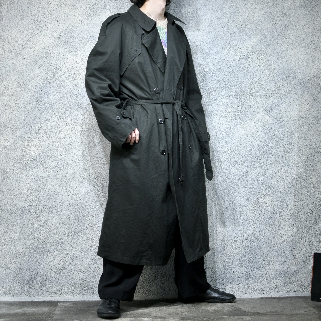 London Fog black trench coat
