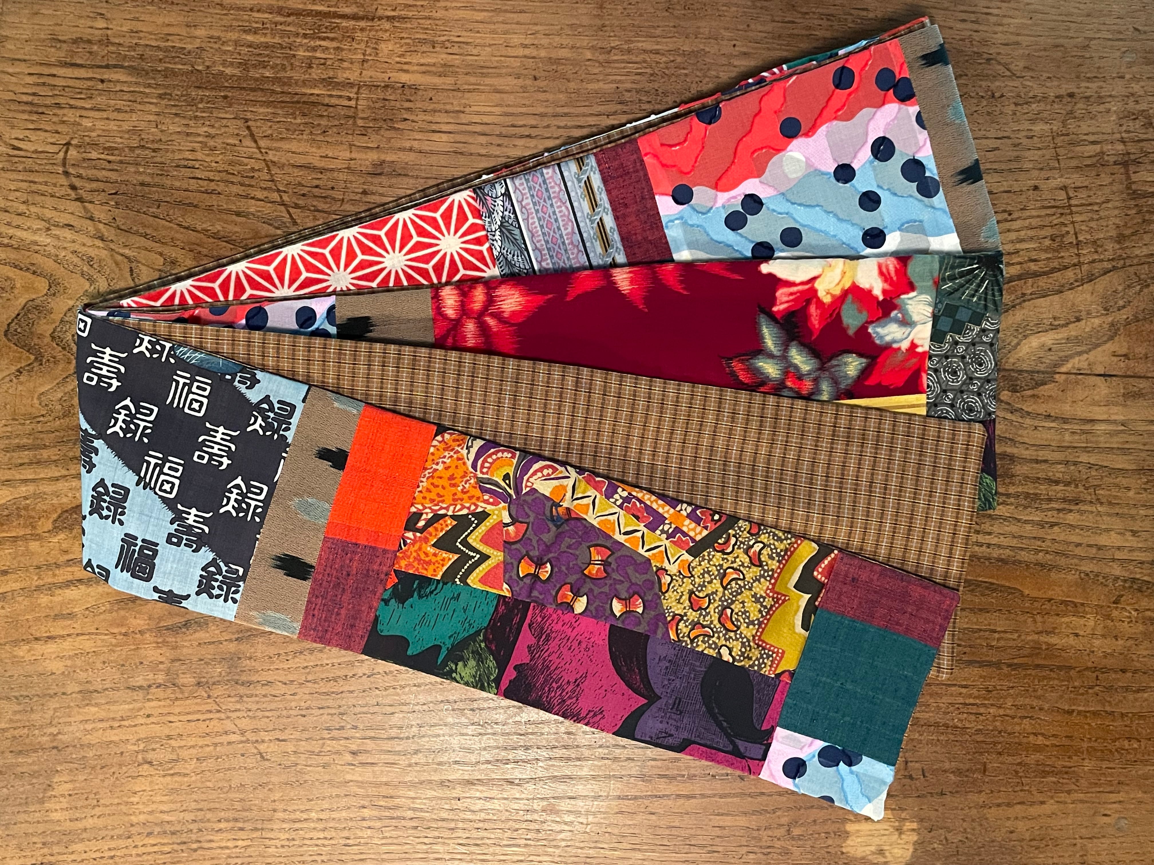 ハンドメイド パッチワーク半幅帯 W | Kohaku kimono 