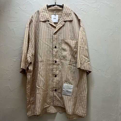 OAMC オーエーエムシー 20SS Kurt Shirt カートシャツ 半袖オープンカラーシャツ ブラウン系 ストライプ【代官山05】