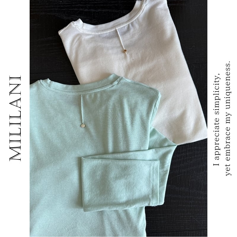 長袖 クルーネック カットソー ◆4color 204633