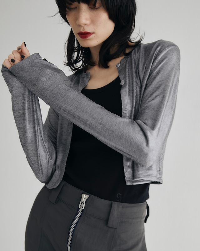 Metallic Short Cardigan(SILVER)