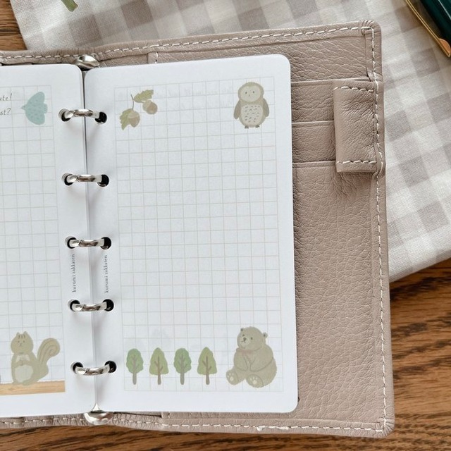 マイクロ5サイズ『森のやさしいおともだち』方眼メモリフィル