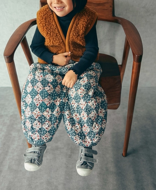 little cotton clothes/Quilted Jessica Trousers Harlequin Floral