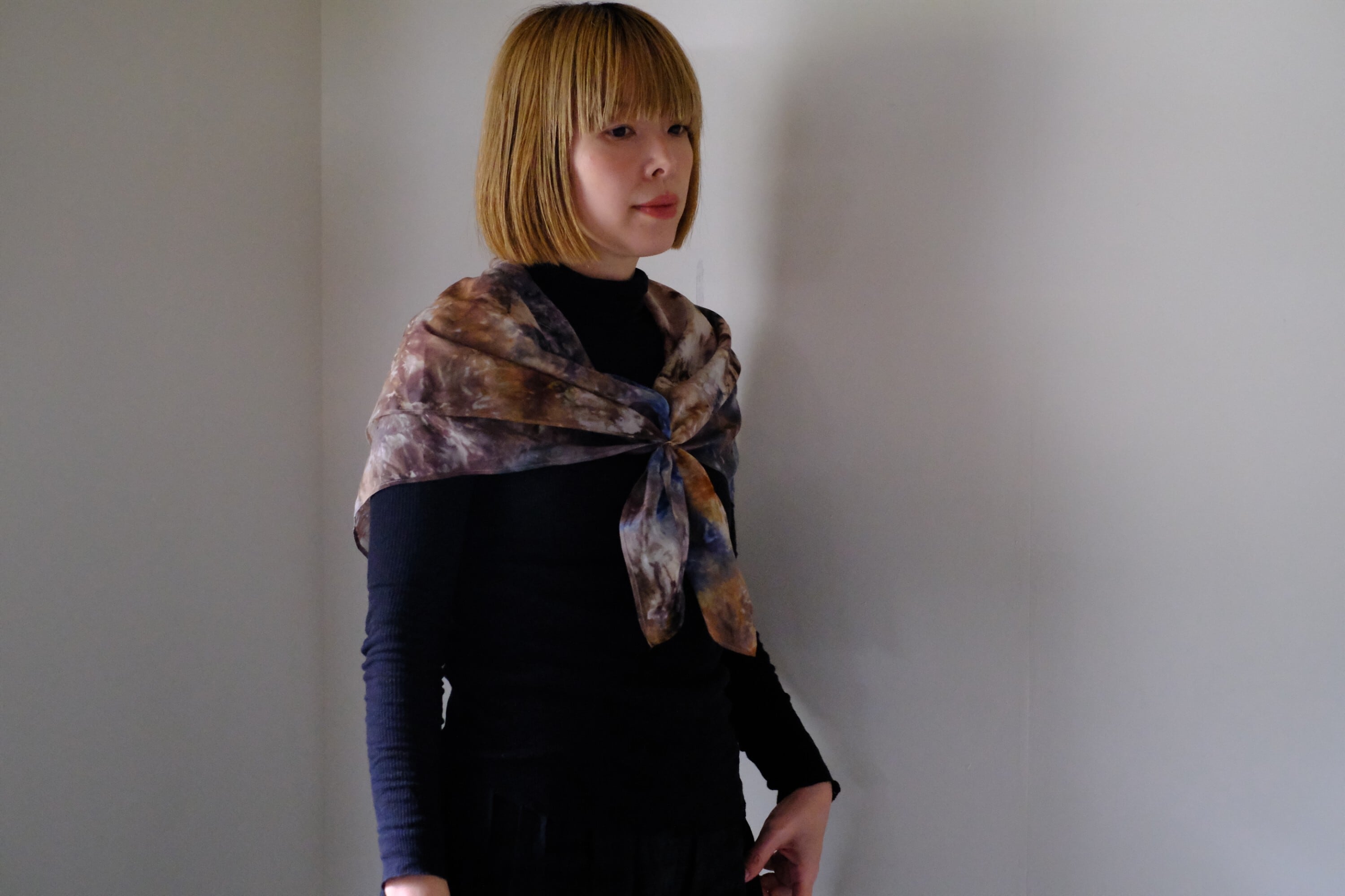 コットンシルクスカーフ　o-0532