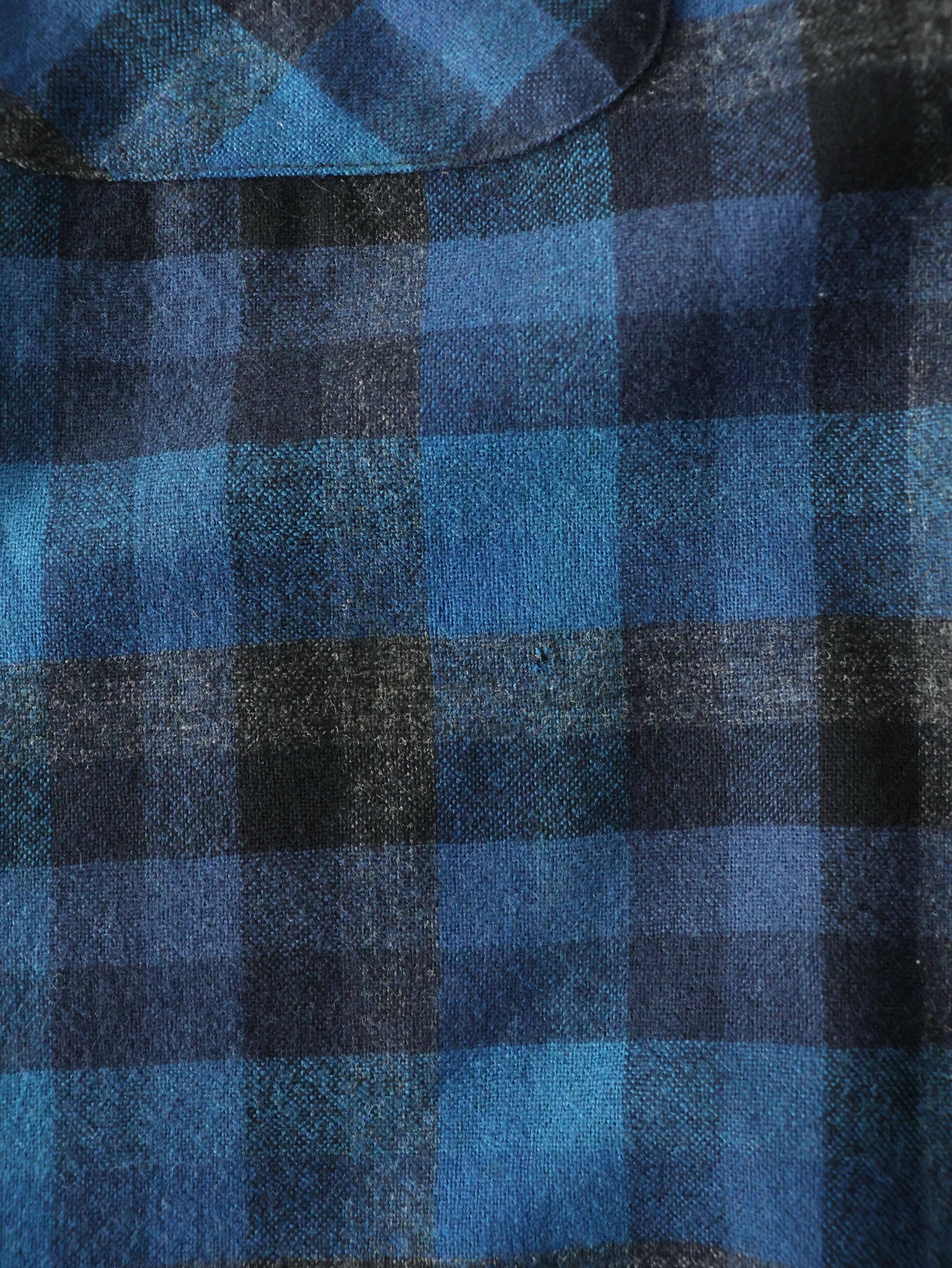 60s Pendleton wool board shirt 表記M ブルー チェック ウール ボード