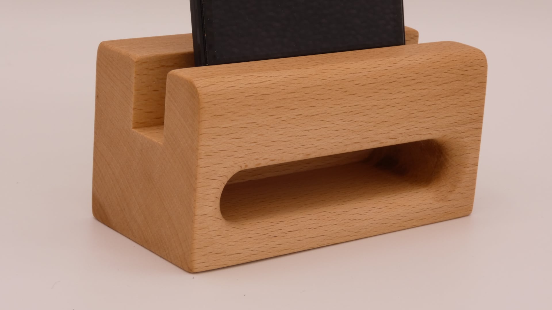 会津の天然木「スマホスタンド＆スピーカー」ぶな仕様 | 木の店ステラ