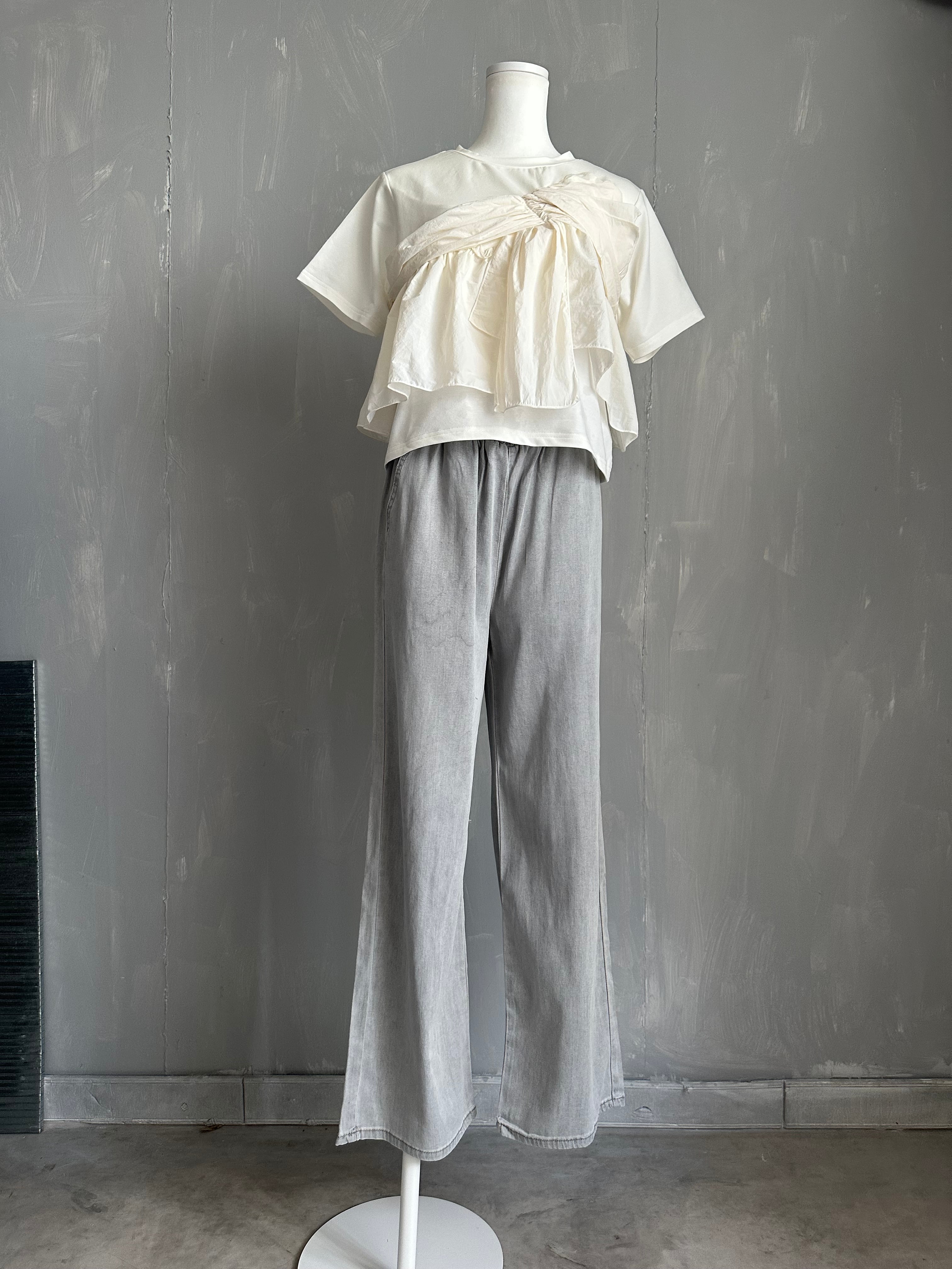 ナイロンアシメビスチェドッキングTシャツ／ホワイト | Primaras
