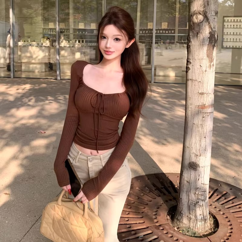 【tops】スクエアネックトップス Q8049