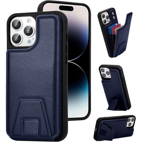 Handodo iPhone SE ケース手帳型第2世代/第3世代レザーiPhone 8/7/6ケースケース ヴィーガンレザー 携帯カバー フラップ スタンド機能 財布型 ケース軽量耐久性 落下保護 ダークブルー 2039