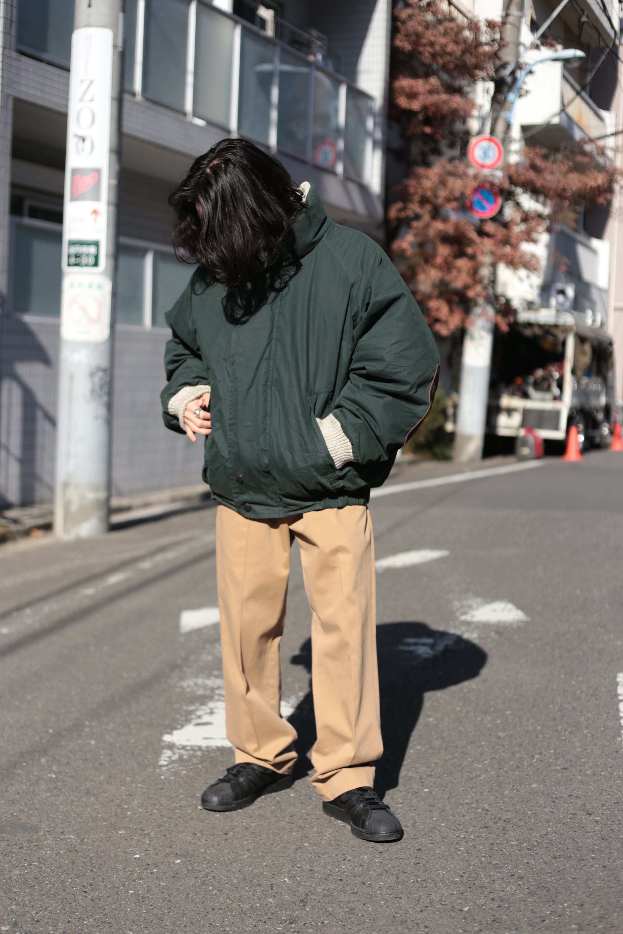 1990's nautica レザーエルボーパッチ ダウンジャケット【FF-3250】 | cv