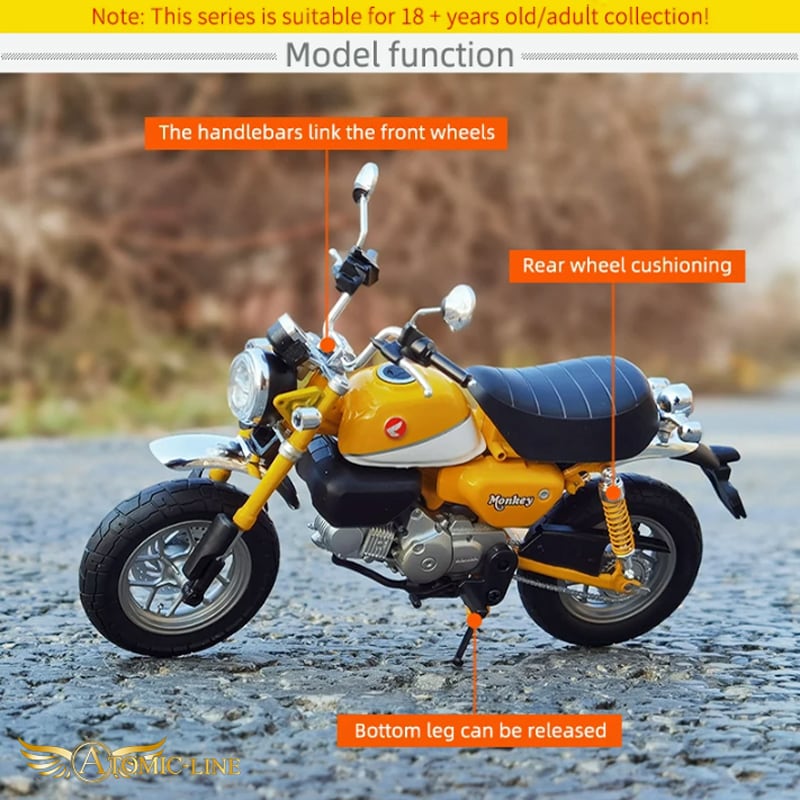 HONDA モンキー 125 ミニカー 1/12 ライト点灯 エンジンサウンド 合金