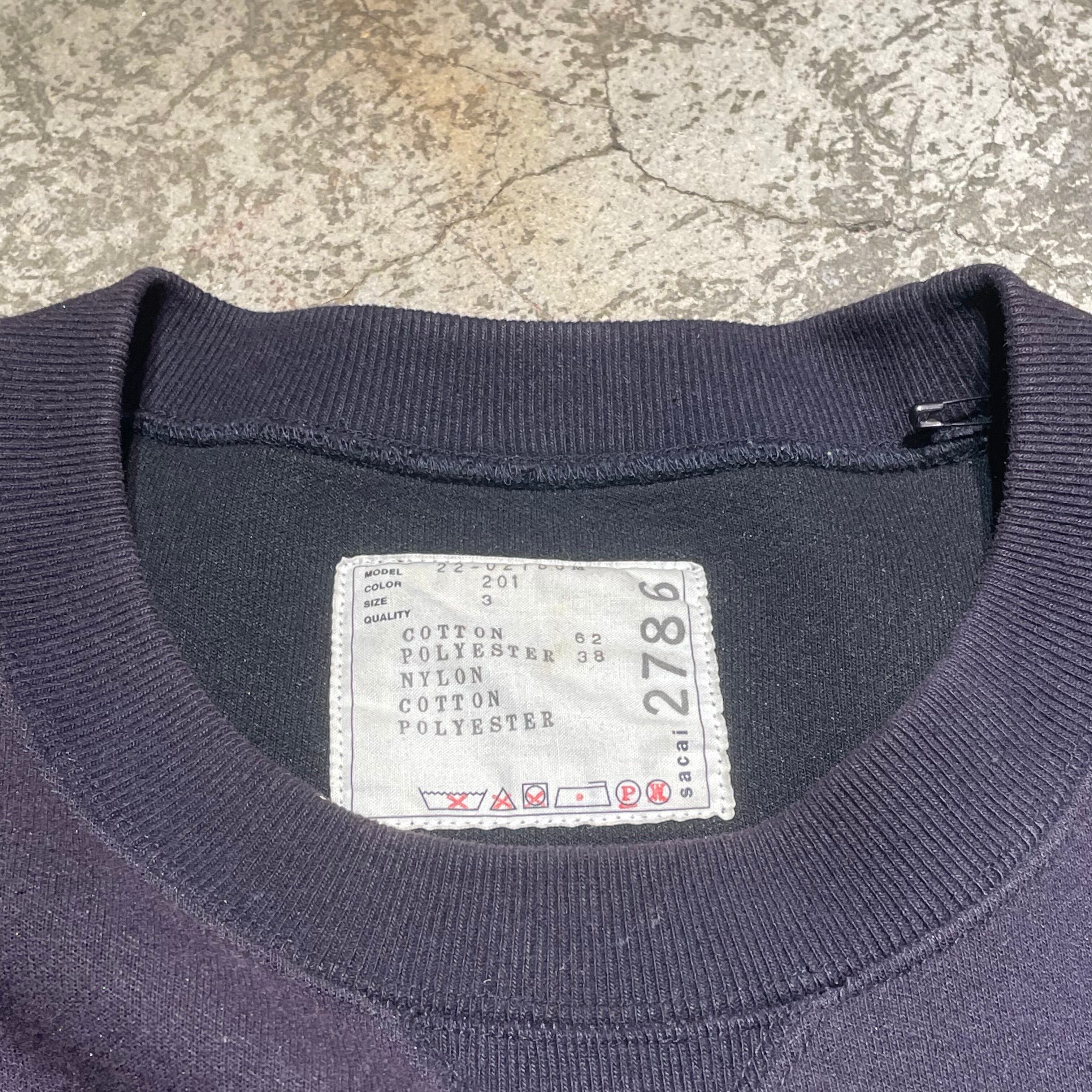 sacai サカイ 22-02786M 22SS Nylon Twill Mix Sponge Sweat Pullover 