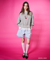ハートロゴパッチプリントパフTシャツ (GRAY)　CQ-48121