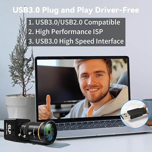 ELP 120fpsグローバルシャッターカメラ、USB3.0/2.0高速カラーウェブ