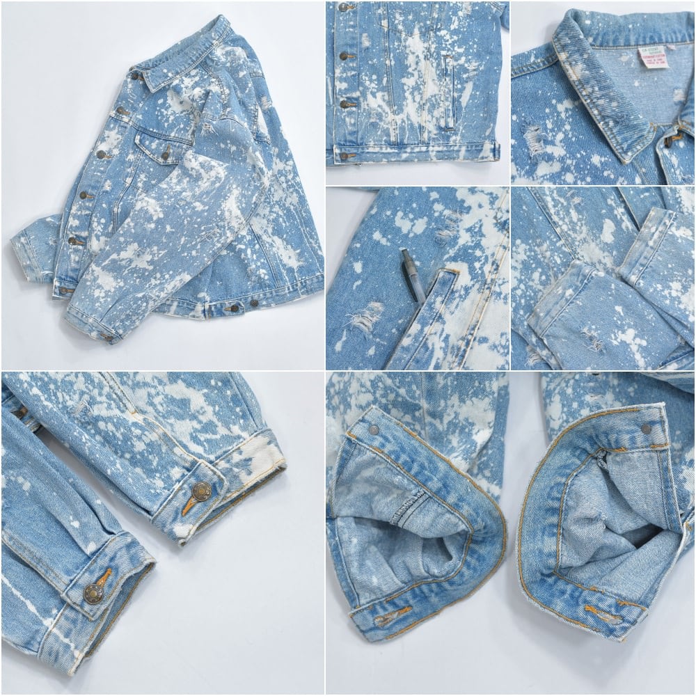 90～00s Tracker Jacket ブリーチ クラッシュ加工 デザイン デニム