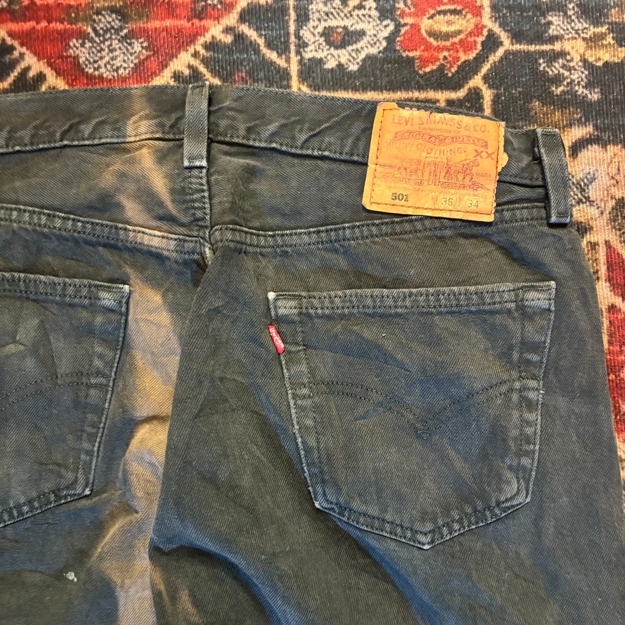 90s Levi's USA製 501 グリーン デニムパンツ W36 L34 W88cm