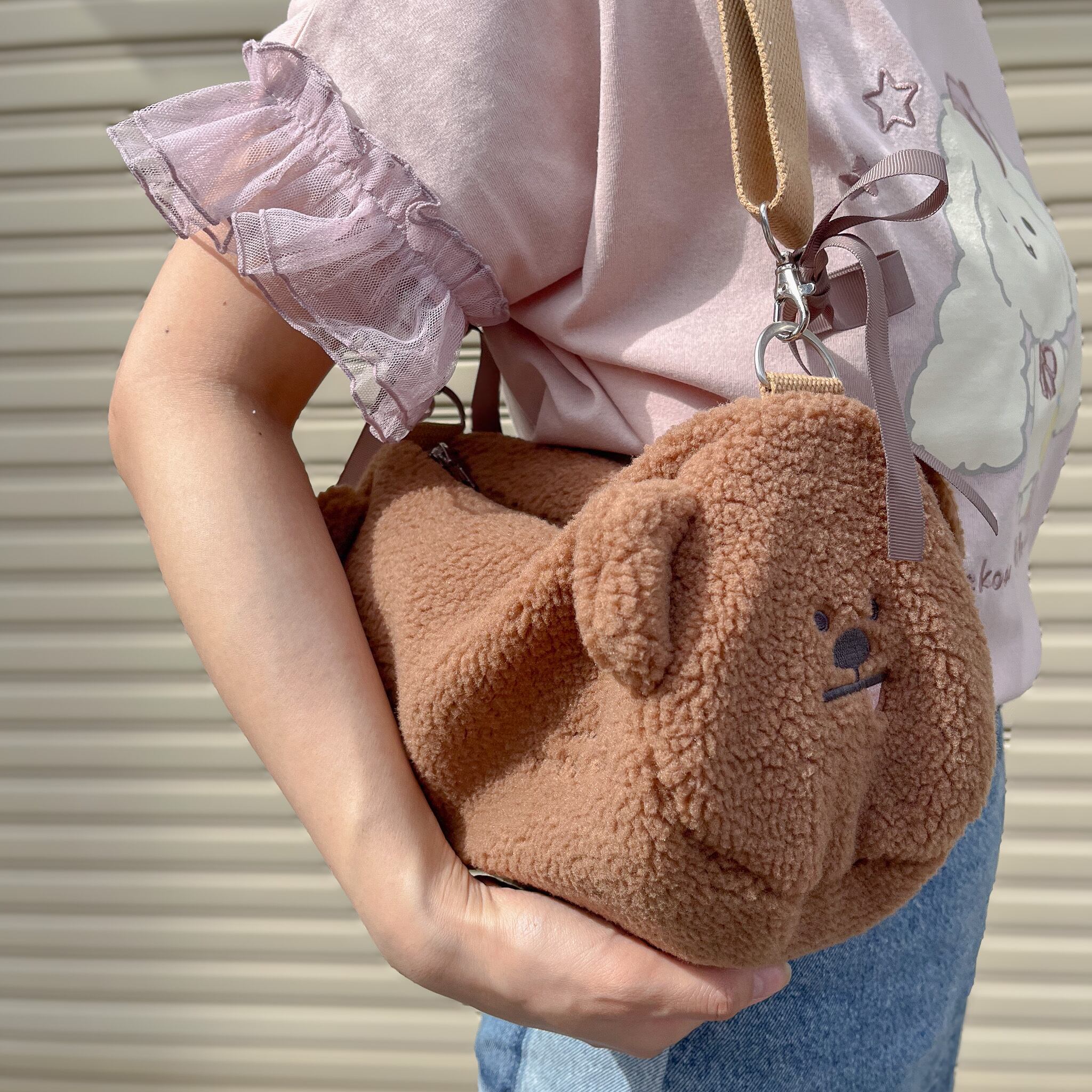 Mekooo×HiHeyHooo!!! 】クマ ボア ミニボストンバッグ Mekoooくま