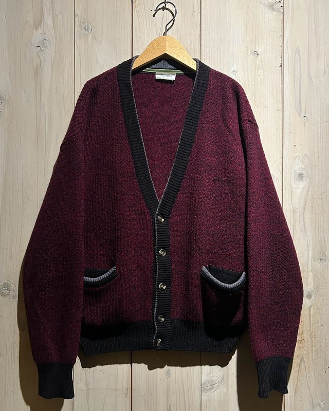 【a.k.a.C.a.k.a vintage】80’s-90’s Color Switching Euro Vintage Angora Blend Knit Cardigan