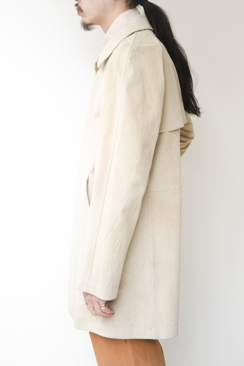 00AW] Yves Saint Laurent Rive Gauche Embossed Pig Suede Raglan