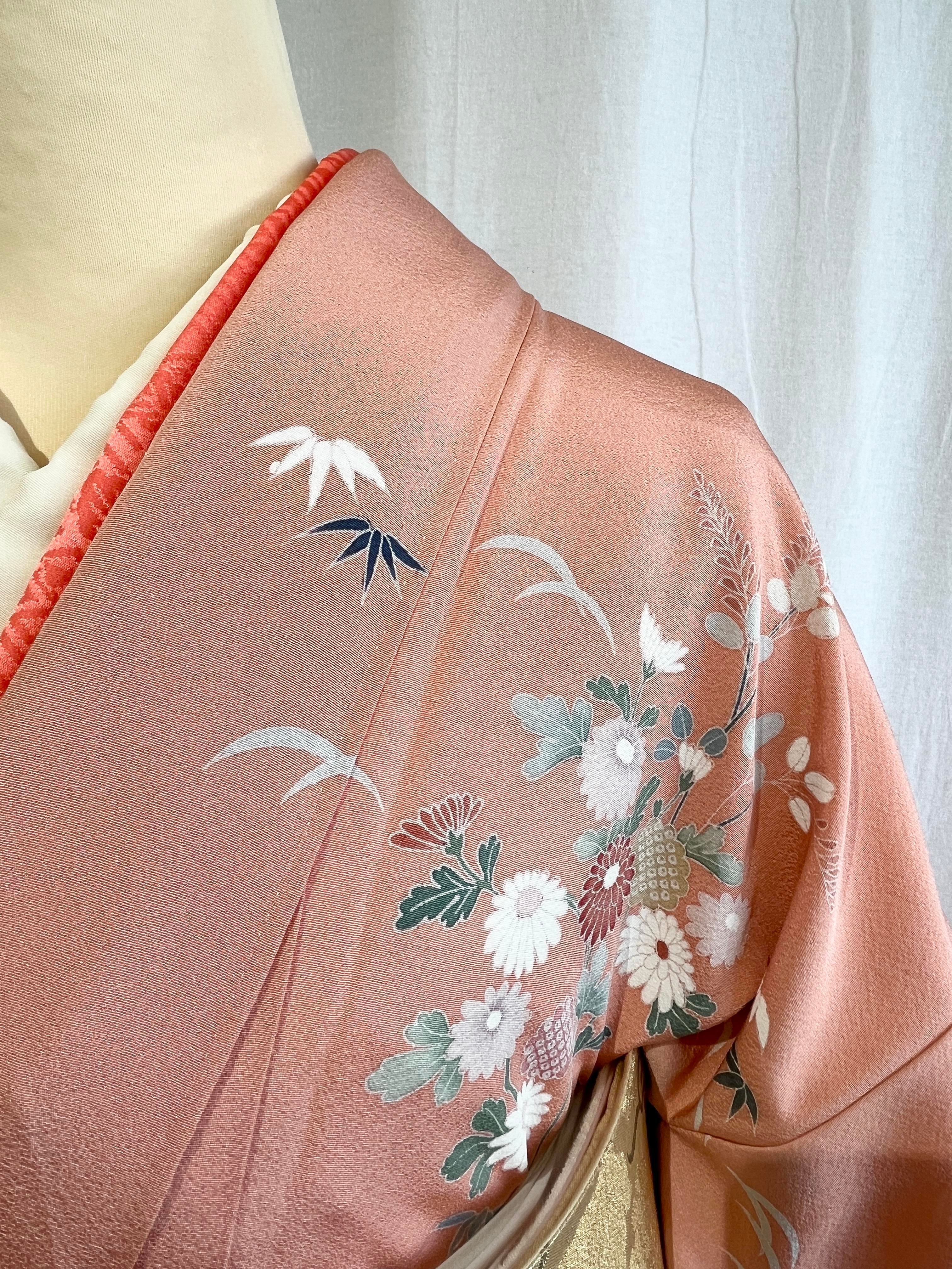 2284 高身長 染め分け 訪問着 袷単品 Houmongi (lined kimono 2284 高身長 染め分け 訪問着 袷単品 Houmongi (lined kimono