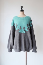 Ramune green bicolor mohair sweater