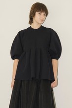 CLANE BALLON SLEEVE GATHER KNIT TOPS