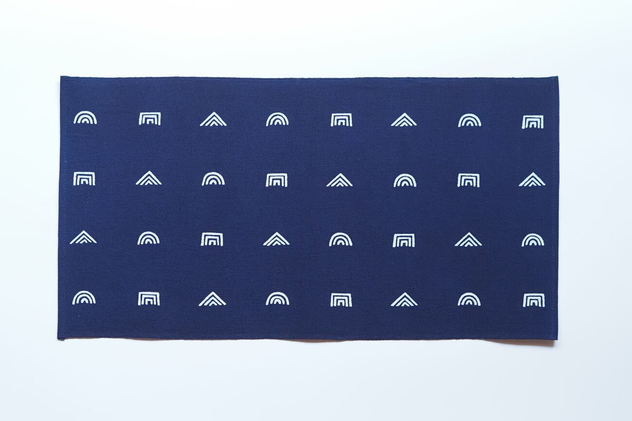 小判ランチョンマット【扇】47×25cm 型染工房たかだ