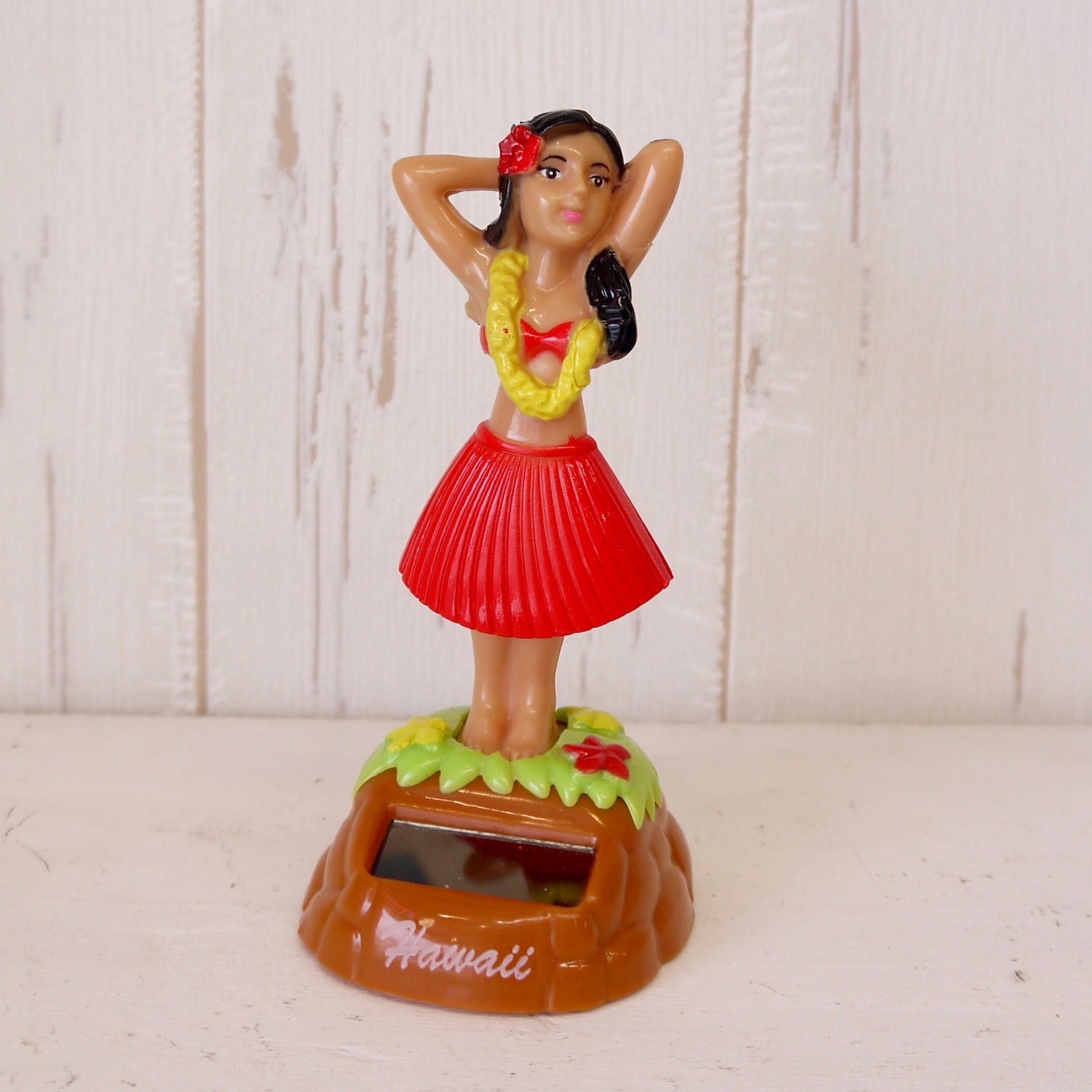 ★ハワイ直輸入★ソーラーフラドール/フラ人形★<セクシー フラガール/レッド/赤>ユラユラ ダッシュボードドール<SR11>