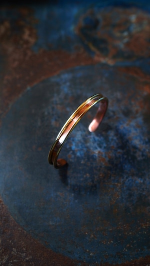 【1970s】CARTIER カルティエ × SABONA サボナ K18 イエロー ゴールド & コッパー バングル 《カフ ブレスレット ヴィンテージ オールド メンズ》