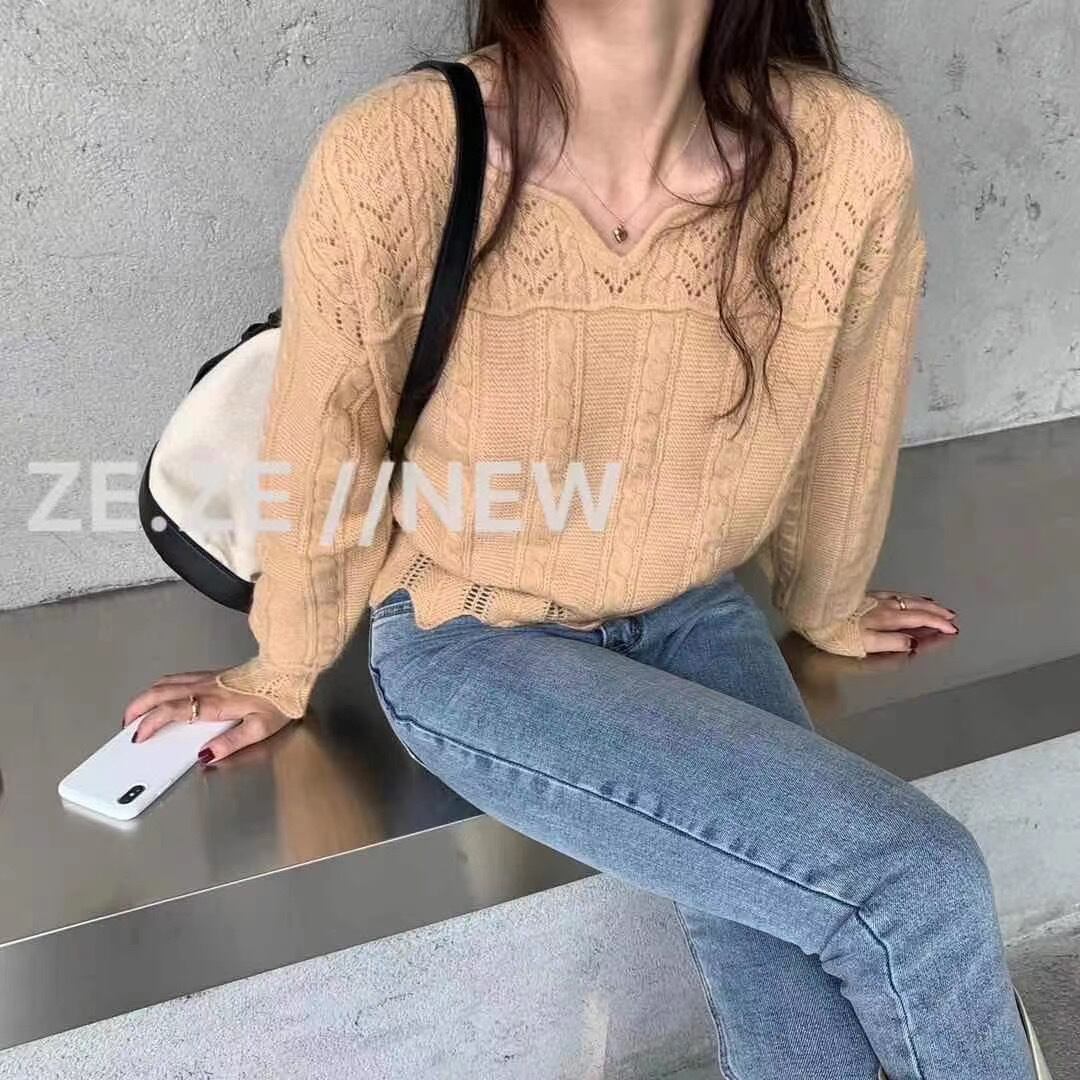 キーネックニット