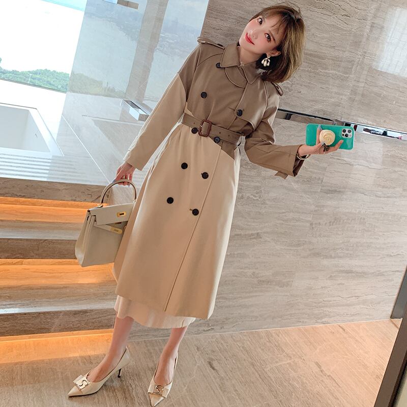 ダブルブレストバックルカフベルト ウェストオータムスタイル 秋物 ハーネス MIUCO30841943514