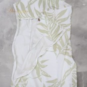 フラダンス 衣装 ワンピース ドレス マカマカ ホワイト系 カーキ系 MakaMaka チューブトップ アシンメトリー ツーカラー かわいい 華やか 鮮やか 明るい きれい 淡い ダンス衣装 ハワイアンダンス レディース ハワイアン ハワイアンプリント 練習