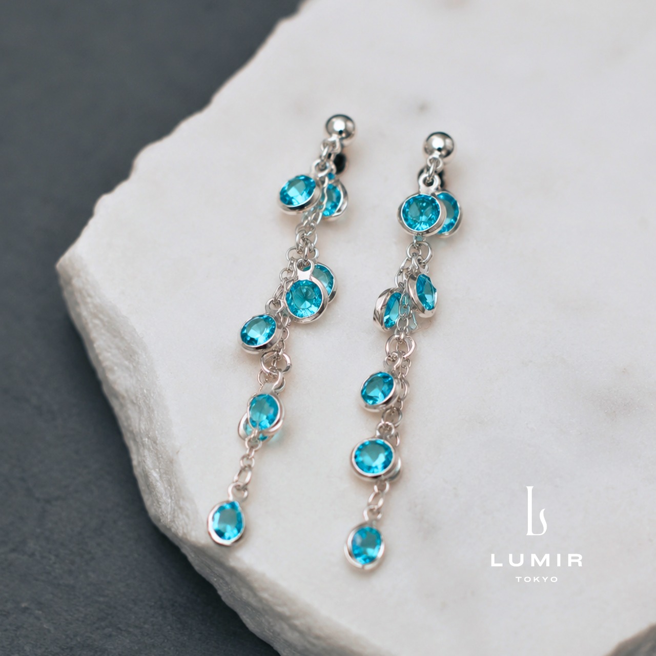 【数量限定】アクアドロップチェーンピアス