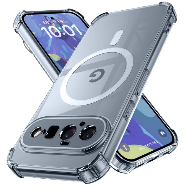 YDIHIHO と互換性のある Google Pixel 11 用のケース Magnetic対応 耐衝撃 グラデーション色 クリア