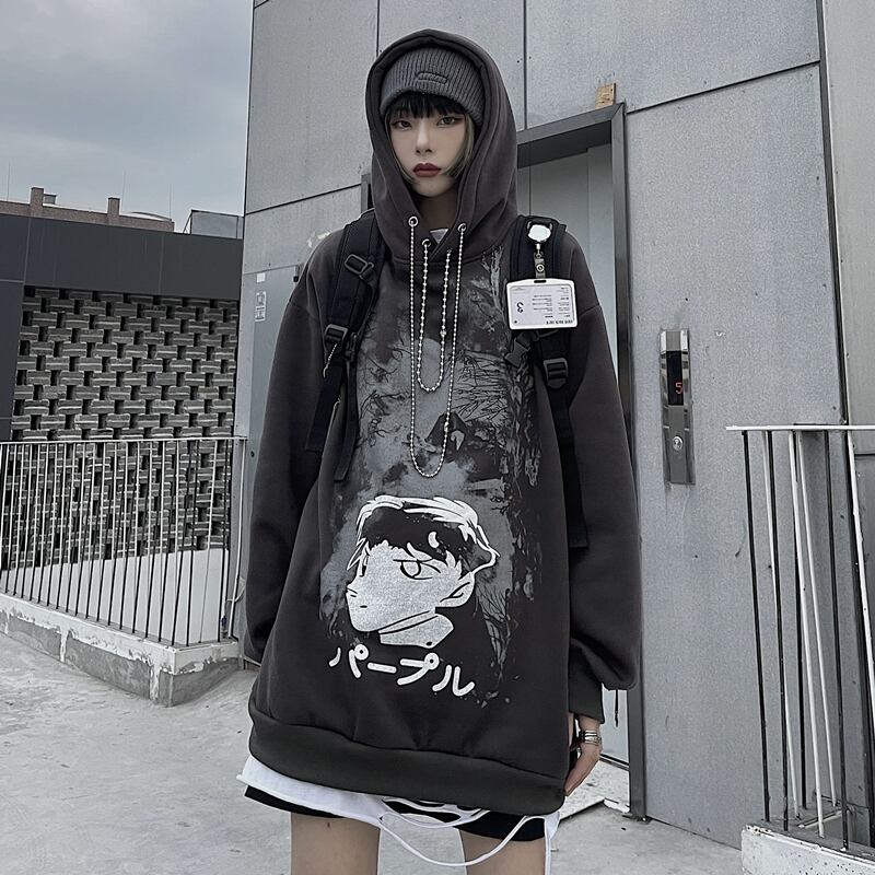 スプリングスタイルルーズセーター シャツ ダークフードロング 長袖 かわいい 春物 ケッペル53663137908