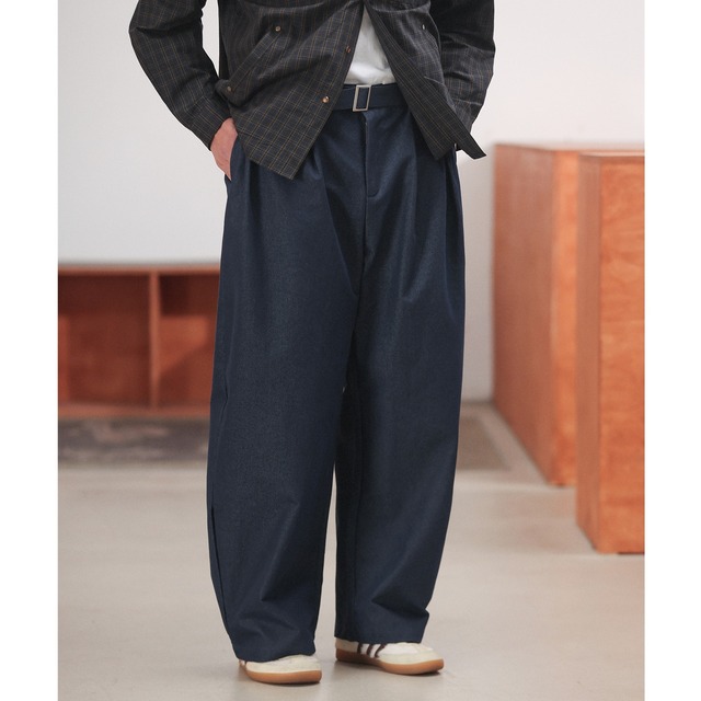 ベルテッド ワイド イージースラックスパンツ a-1289