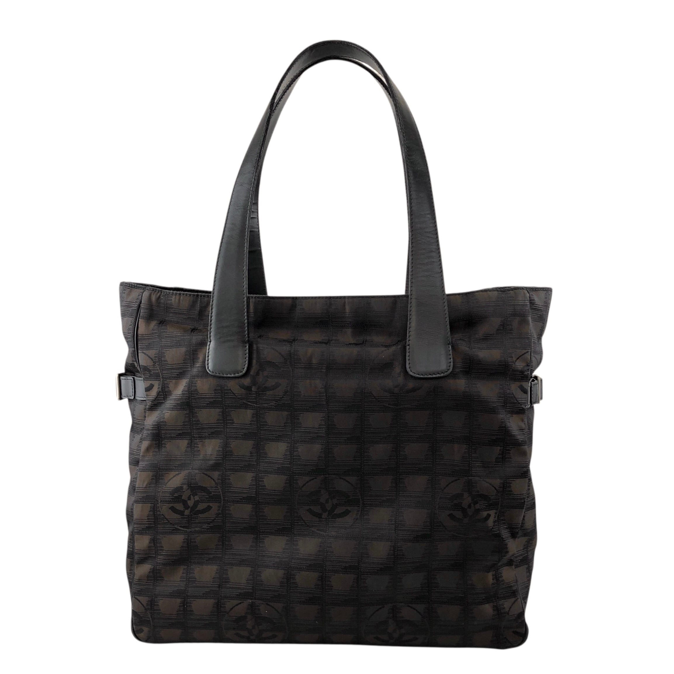CHANEL シャネル ニュートラベル トートバッグ ブラウン ナイロン