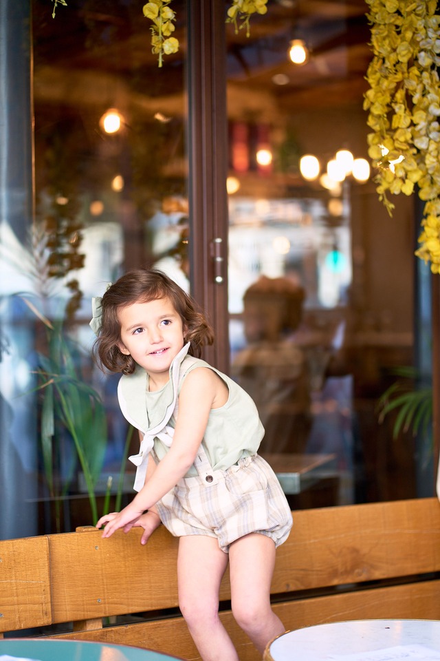 ご予約【MaisonMarelle】送料無料Bloomer straps TERNES -  soft green tartan