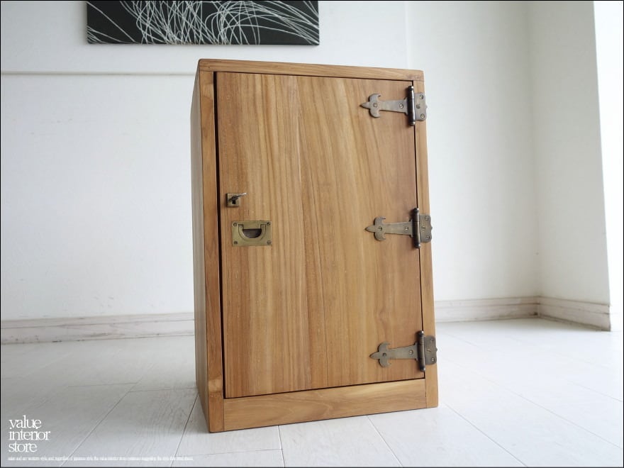 無垢材小型収納箪笥真鍮鍵付き和