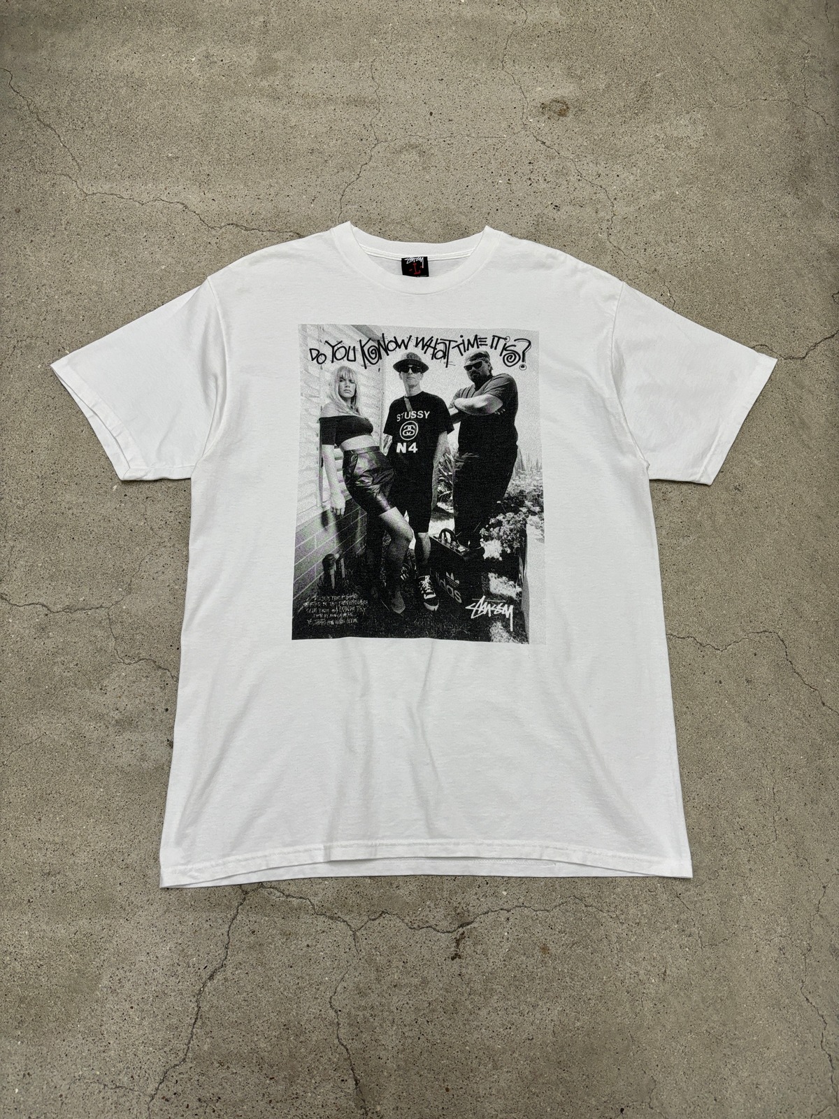 00〜10s STUSSY/STUSSY TRIBE EXCLUSIVE Tee/L/DO YOU KNOW WHAT TIME 
